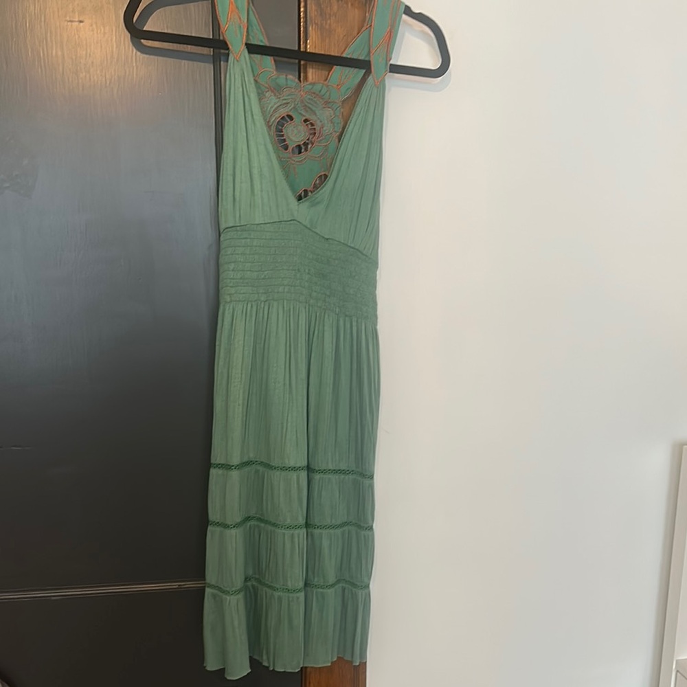 Free People Elegant Green Sleeveless Dress